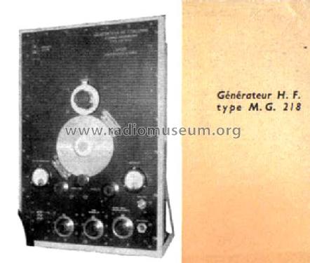 Générateur HF MG218; SADIR S.A.D.I.R. (ID = 2211050) Equipment