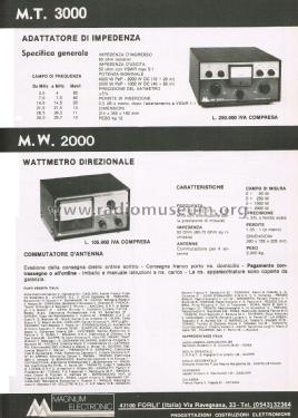 Adattatore di Impedenza Wattmetro Rosmetro MT 3000; Magnum Electronic; (ID = 2807073) Equipment