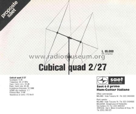 Cubical Quad Antenna 2/27; SAET; Milano (ID = 3082862) Antenna