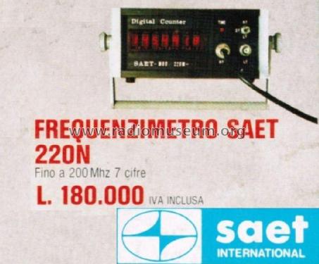 Frequenzimetro Digitale - Digital Counter 220N; SAET; Milano (ID = 2743873) Equipment