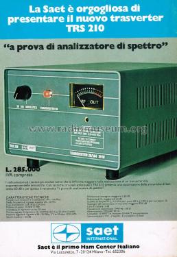 Transverter TRS 210; SAET; Milano (ID = 2824198) Amateur-D