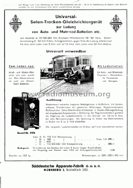 UniversalTrocken Gleichrichter 9270; SAF Süddeutsche (ID = 537438) Aliment.