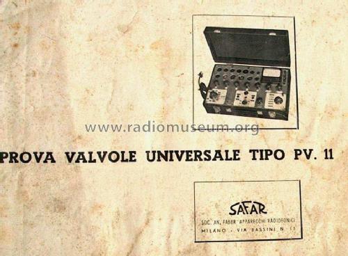 PV11; SAFAR Società (ID = 194323) Equipment