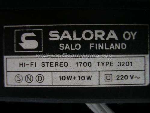 Hi-Fi Stereo 1700 3201; Salora; Salo (ID = 1022221) Radio