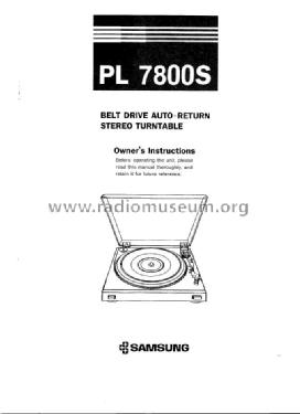 Stereo Turntable PL 7800S; Samsung Co.; Daegu (ID = 1214894) Ton-Bild