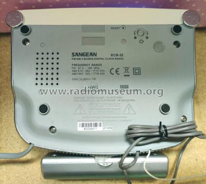 FM/AM 2-Bands Digital Clock Radio RCR-22; Sangean; Chung Ho (ID = 3099237) Radio