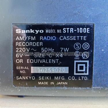 AM/FM Radio Cassette Recorder STR-100; Sankyo Seiki Mfg.Co. (ID = 2752940) Radio