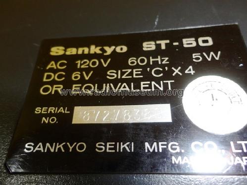 Cassette Tape Recorder ST-50; Sankyo Seiki Mfg.Co. (ID = 1518735) Sonido-V