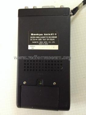 Micro-Mini Cassette Recorder MTC-10; Sankyo Seiki Mfg.Co. (ID = 1633972) R-Player