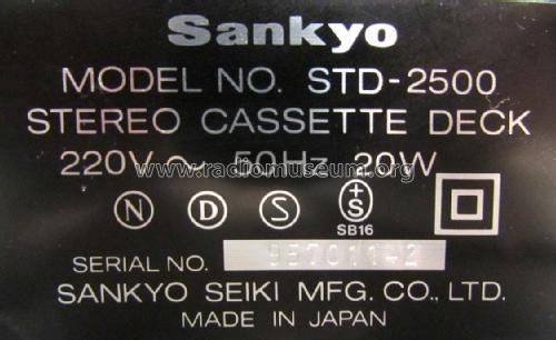 Stereo Cassette Deck STD-2500; Sankyo Seiki Mfg.Co. (ID = 2328440) Reg-Riprod