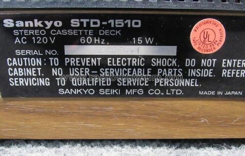 Stereo Cassette Deck STD-1510; Sankyo Seiki Mfg.Co. (ID = 2866804) Reg-Riprod