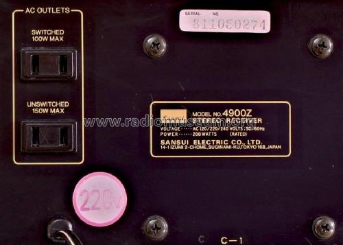 4900Z; Sansui Electric Co., (ID = 3113564) Radio