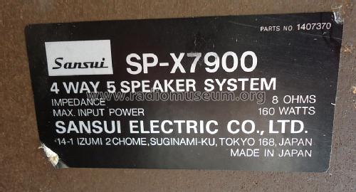 4Way 5Speaker System SP-X7900; Sansui Electric Co., (ID = 1529762) Altavoz-Au