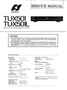 Digital Synthesizer Tuner TU-X501L; Sansui Electric Co., (ID = 1982294) Radio