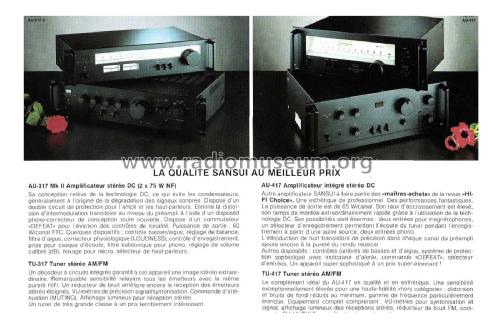 Integrated Stereo Amplifier AU-317 Mk II; Sansui Electric Co., (ID = 2030579) Ampl/Mixer