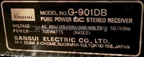 Pure Power DC Stereo Receiver G-901DB; Sansui Electric Co., (ID = 1977809) Radio