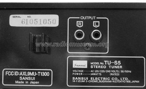 Servo Locked Tuner TU-S55; Sansui Electric Co., (ID = 1617328) Radio