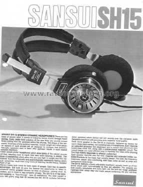 Stereo Headphone SH-15; Sansui Electric Co., (ID = 2381898) Altavoz-Au