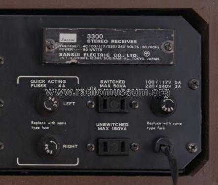 Stereo Receiver 3300; Sansui Electric Co., (ID = 3113551) Radio