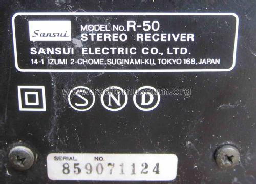 Stereo Receiver R-50; Sansui Electric Co., (ID = 1542401) Radio