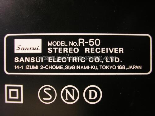 Stereo Receiver R-50; Sansui Electric Co., (ID = 1977450) Radio