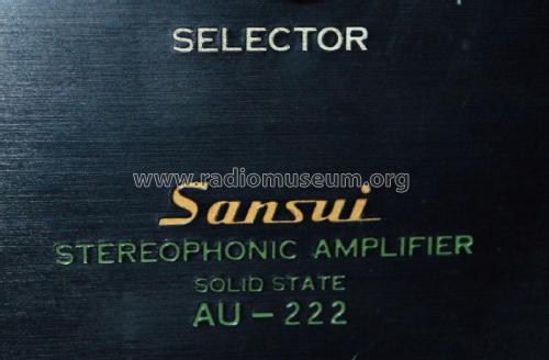 Stereophonic Amplifier AU-222; Sansui Electric Co., (ID = 1920989) Ampl/Mixer