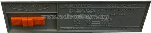 4 Band Stereo Radio Cassette Recorder M7770; Sanyo Electric Co. (ID = 1261943) Radio