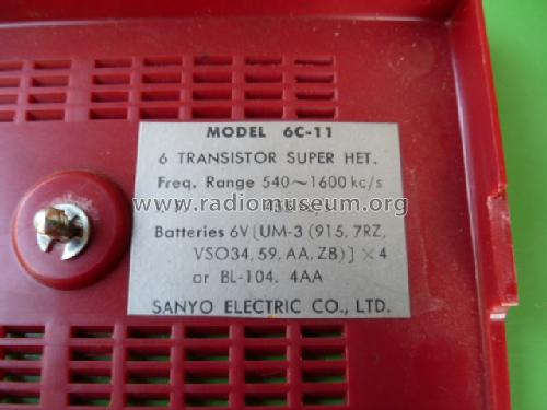 6 Transistor Super Het 6 C-11; Sanyo Electric Co. (ID = 1538288) Radio