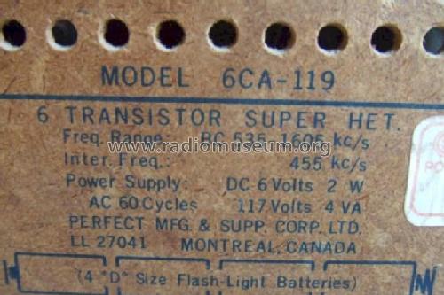 Transworld All Transistor 6 Super Het. 6CA-119; Sanyo Electric Co. (ID = 1169252) Radio