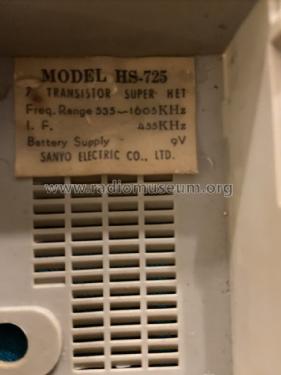 7 Transistor HS-725; Sanyo Electric Co. (ID = 2579290) Radio