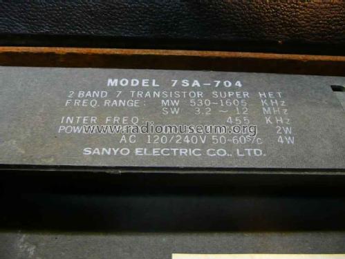 7SA-704; Sanyo Electric Co. (ID = 1215757) Radio