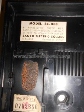 8 Transistor RF 8C-088; Sanyo Electric Co. (ID = 2352770) Radio