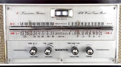 9 Transistor Deluxe All Wave Super Radio 9U-T340; Sanyo Electric Co. (ID = 1600499) Radio