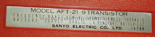 AFT-21; Sanyo Electric Co. (ID = 963238) Radio