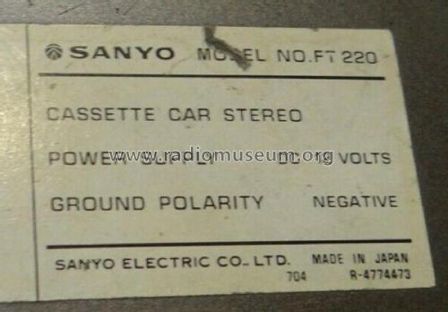 Cassette Car Stereo FT-220; Sanyo Electric Co. (ID = 2707838) Sonido-V