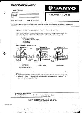 Cassette Car Stereo Player FT428; Sanyo Electric Co. (ID = 2053392) Car Radio