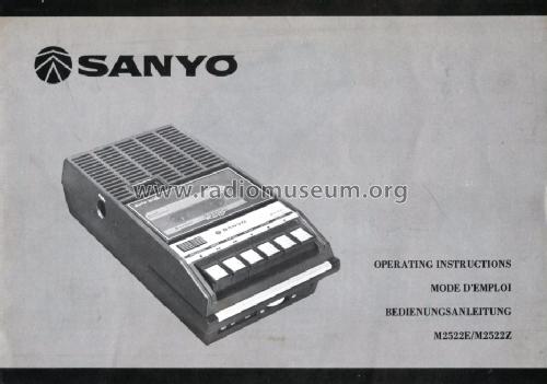 Portable Cassette Recorder M-2522E and M-2522Z; Sanyo Electric Co. (ID = 1066172) R-Player