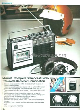 Complete Stereocast Radio/Cassette Recorder M-4420; Sanyo Electric Co. (ID = 1485608) Radio