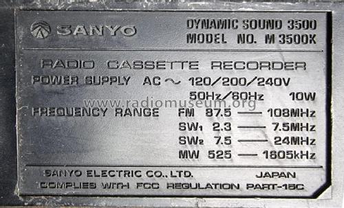Dynamic Sound 3500 M-3500K; Sanyo Electric Co. (ID = 2837379) Radio