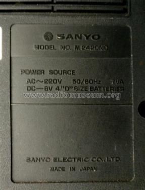 FM SW AM Radio Cassette M2420 NO; Sanyo Electric Co. (ID = 2025662) Radio