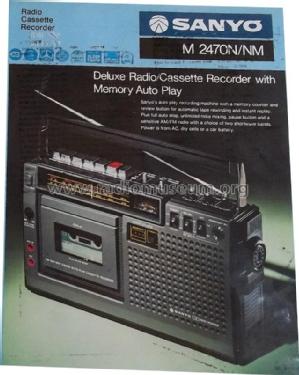 FM-SW-MW 3 Band Auto Play Portable Radio Cassette Recorder M-2470N; Sanyo Electric Co. (ID = 1749342) Radio