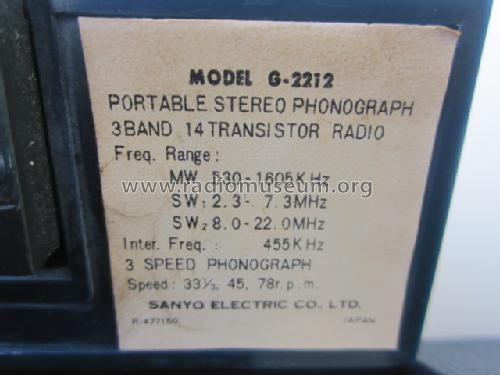 G-2212; Sanyo Electric Co. (ID = 1664417) Radio