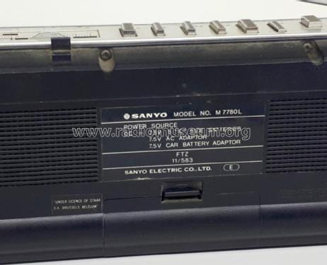 LW/AM/SW/FM Stereo Radio Cassette Recorder M-7780L; Sanyo Electric Co. (ID = 2290759) Radio