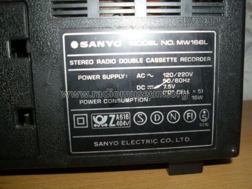 LW/MW/SW/FM Stereo Radio/Double Cassette Recorder MW166L; Sanyo Electric Co. (ID = 1778028) Radio