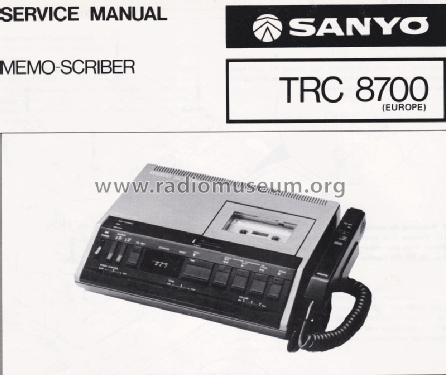 Memo-Scriber TRC-8700; Sanyo Electric Co. (ID = 1882599) R-Player