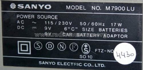 Mini & Slim M-7900LU; Sanyo Electric Co. (ID = 766766) Radio