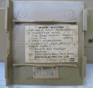 Portable Radio-Phonograph G-1117 AD; Sanyo Electric Co. (ID = 1113926) Radio