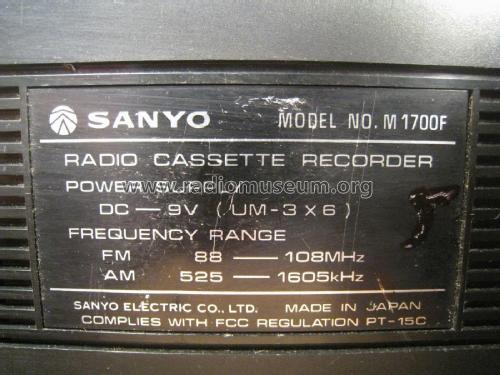 Radio Cassette Recorder M1700F; Sanyo Electric Co. (ID = 2099772) R-Player