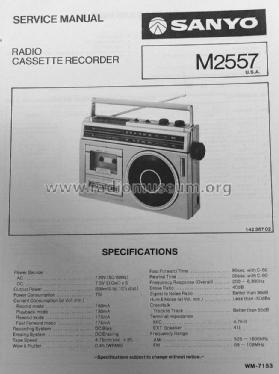 Radio Cassette Recorder M2557; Sanyo Electric Co. (ID = 1719193) Radio