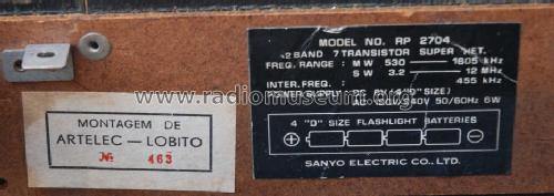 RP-2704; Sanyo Electric Co. (ID = 1422578) Radio